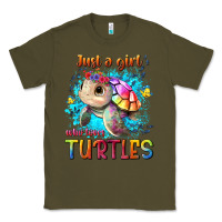 Army Green just a girl who loves turtles Classic Tee - texasbilliewilder