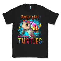 Black just a girl who loves turtles Classic Tee - texasbilliewilder