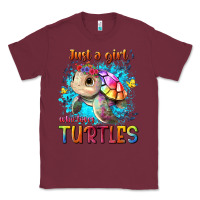 Burgundy just a girl who loves turtles Classic Tee - texasbilliewilder