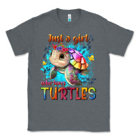 Charcoal Heather just a girl who loves turtles Classic Tee - texasbilliewilder