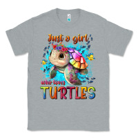 Heather Grey just a girl who loves turtles Classic Tee - texasbilliewilder