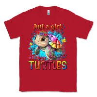 Red just a girl who loves turtles Classic Tee - texasbilliewilder