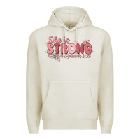 Oatmeal Heather she is strong proverbs 31 25 Premium Hoodie - MaliasSmallBusiness