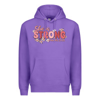 Purple she is strong proverbs 31 25 Premium Hoodie - MaliasSmallBusiness
