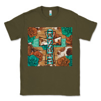 Army Green blessed cross Classic Tee - BarkalooDesign