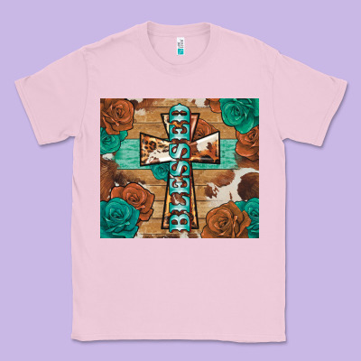 Blessed Cross Classic Tee Designed By Barkaloodesign