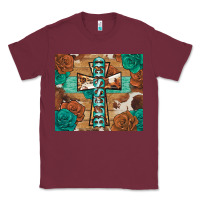 Burgundy blessed cross Classic Tee - BarkalooDesign