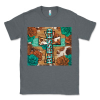 Charcoal Heather blessed cross Classic Tee - BarkalooDesign