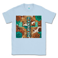 Dusty Blue blessed cross Classic Tee - BarkalooDesign
