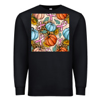 Black breast cancer awareness with pumpkin and leopard seamless pattern Premium Sweatshirt - BundleAndBundleShop