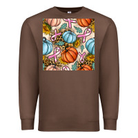 Chestnut breast cancer awareness with pumpkin and leopard seamless pattern Premium Sweatshirt - BundleAndBundleShop