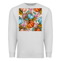 Dove Grey breast cancer awareness with pumpkin and leopard seamless pattern Premium Sweatshirt - BundleAndBundleShop