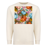 Sandshell breast cancer awareness with pumpkin and leopard seamless pattern Premium Sweatshirt - BundleAndBundleShop