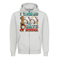 Dove Grey i tackled 100 days of school baseball Zipper Hoodie - Zillion Design Studio