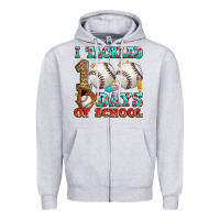 Heather Grey i tackled 100 days of school baseball Zipper Hoodie - Zillion Design Studio
