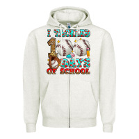 Oatmeal Heather i tackled 100 days of school baseball Zipper Hoodie - Zillion Design Studio