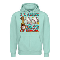 Seafoam i tackled 100 days of school baseball Zipper Hoodie - Zillion Design Studio
