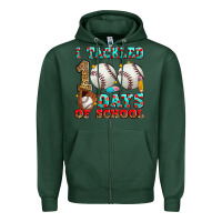 Sports Green i tackled 100 days of school baseball Zipper Hoodie - Zillion Design Studio