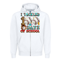 White i tackled 100 days of school baseball Zipper Hoodie - Zillion Design Studio