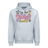 Heather Grey my bus full of sweet hearts Urban Hoodie - MaliasSmallBusiness