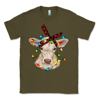 Army Green charolais calf with christmas lights baby cow Classic Tee - RanaPortraitStore