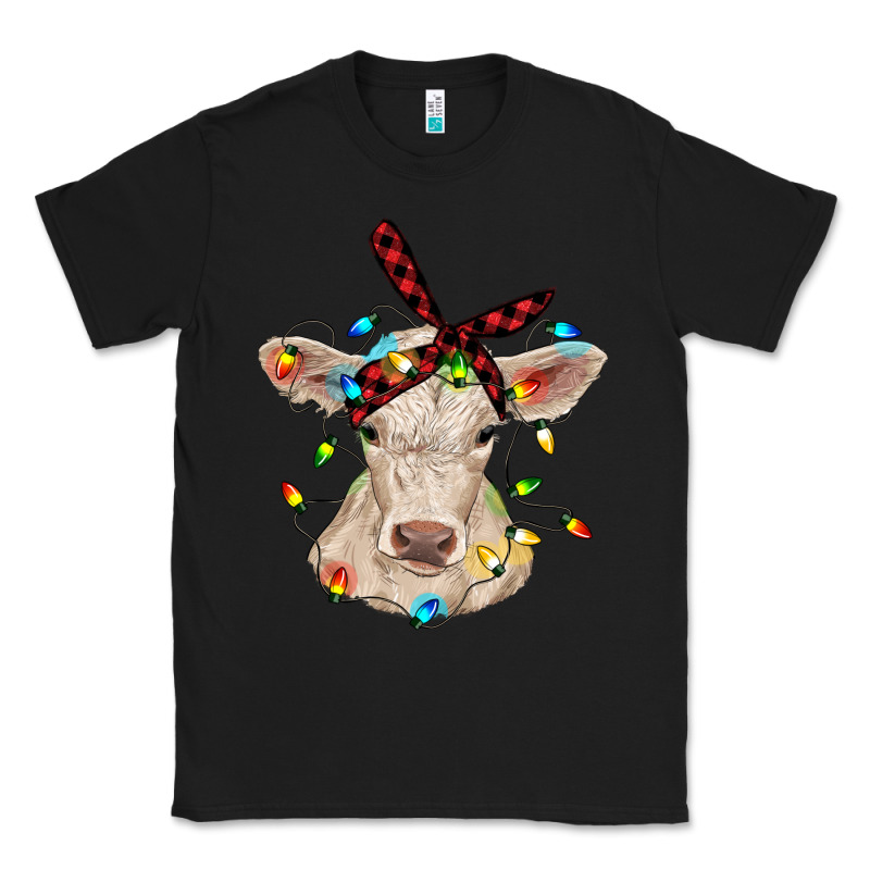Charolais Calf With Christmas Lights Baby Cow Classic Tee by RanaPortraitStore | Teevron