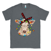 Charcoal Heather charolais calf with christmas lights baby cow Classic Tee - RanaPortraitStore