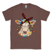 Chestnut charolais calf with christmas lights baby cow Classic Tee - RanaPortraitStore
