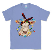 Colony Blue charolais calf with christmas lights baby cow Classic Tee - RanaPortraitStore