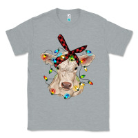 Heather Grey charolais calf with christmas lights baby cow Classic Tee - RanaPortraitStore