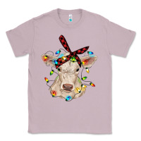 Lilac charolais calf with christmas lights baby cow Classic Tee - RanaPortraitStore