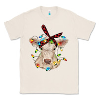 Natural charolais calf with christmas lights baby cow Classic Tee - RanaPortraitStore