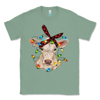 Sage charolais calf with christmas lights baby cow Classic Tee - RanaPortraitStore