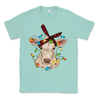 Seafoam charolais calf with christmas lights baby cow Classic Tee - RanaPortraitStore