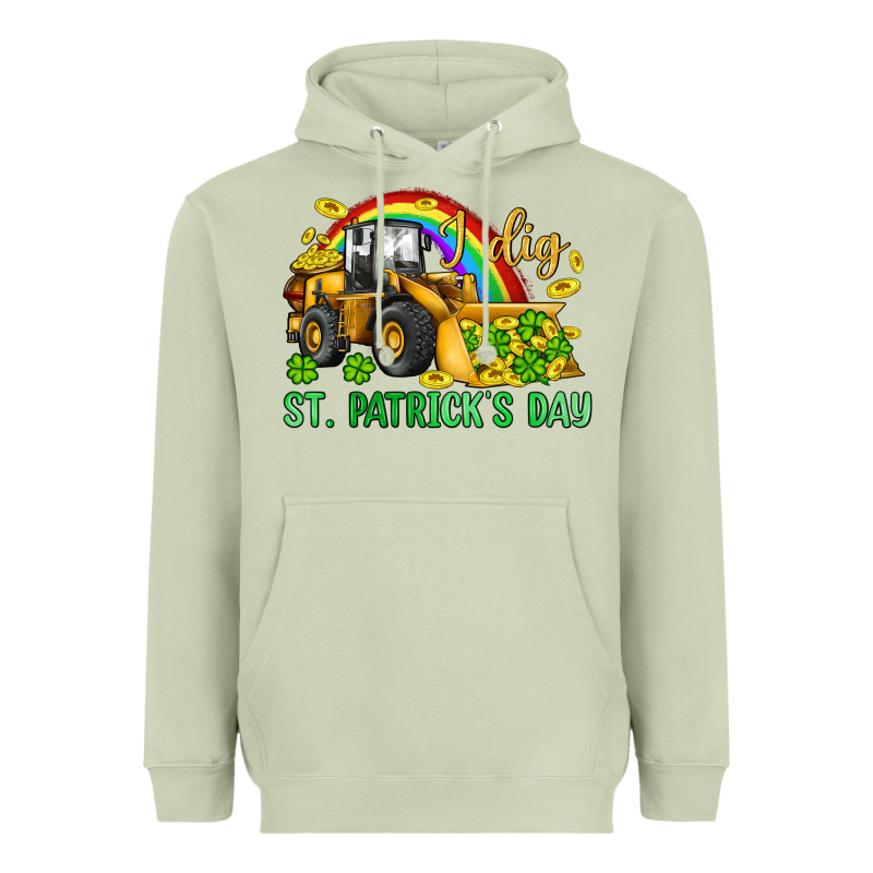 I Dig St Patrick S Day Bulldozer Heavyweight Hoodie by JahusDesignShop | Teevron