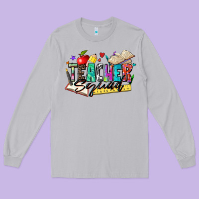 Teacher Squad Long Sleeve Tee Designed By Zillion Design Studio