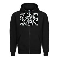 Black distressed cowhide pattern Zipper Hoodie - RanaPortraitStore