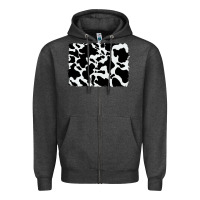 Charcoal Heather distressed cowhide pattern Zipper Hoodie - RanaPortraitStore