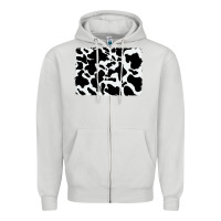 Dove Grey distressed cowhide pattern Zipper Hoodie - RanaPortraitStore