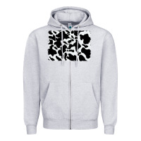 Heather Grey distressed cowhide pattern Zipper Hoodie - RanaPortraitStore