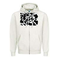 Oatmeal Heather distressed cowhide pattern Zipper Hoodie - RanaPortraitStore