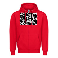 Red distressed cowhide pattern Zipper Hoodie - RanaPortraitStore