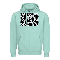 Seafoam distressed cowhide pattern Zipper Hoodie - RanaPortraitStore