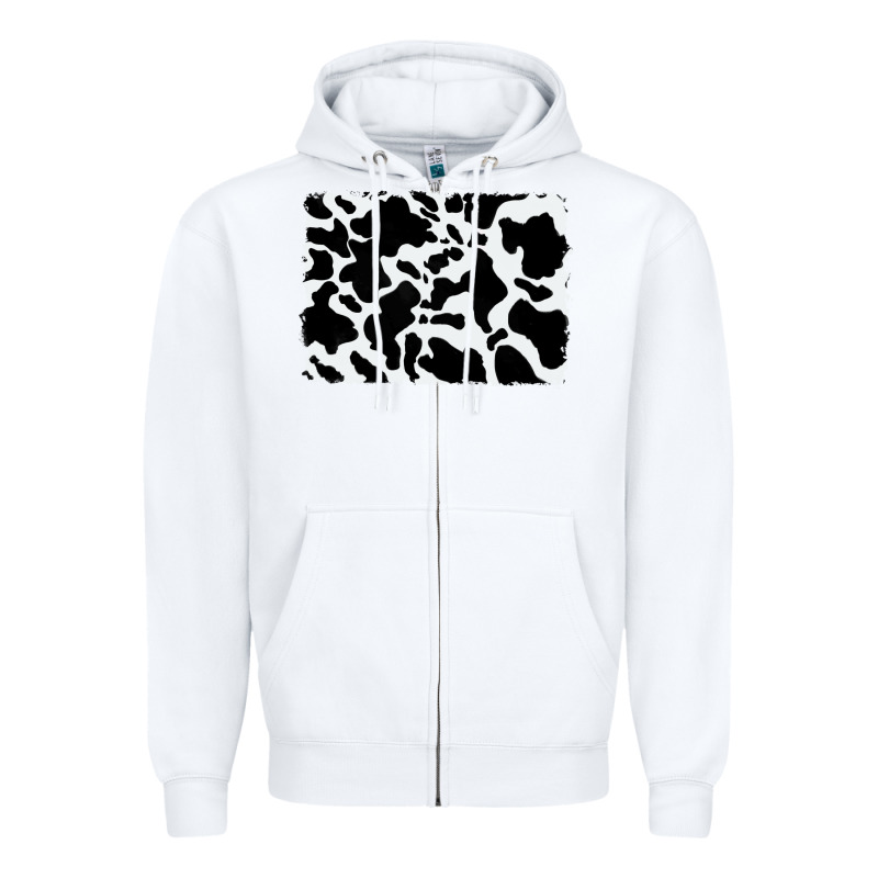 Distressed Cowhide Pattern Zipper Hoodie by RanaPortraitStore | Teevron