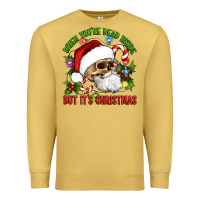 Antique Gold When You're Dead Inside But It's Christmas Hippie Skeleton Santa Premium Sweatshirt - Artiststas