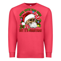 Cardinal When You're Dead Inside But It's Christmas Hippie Skeleton Santa Premium Sweatshirt - Artiststas
