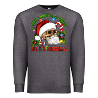 Charcoal Heather When You're Dead Inside But It's Christmas Hippie Skeleton Santa Premium Sweatshirt - Artiststas
