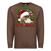 Chestnut When You're Dead Inside But It's Christmas Hippie Skeleton Santa Premium Sweatshirt - Artiststas
