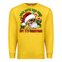 Lemon When You're Dead Inside But It's Christmas Hippie Skeleton Santa Premium Sweatshirt - Artiststas