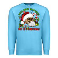 Ocean Blue When You're Dead Inside But It's Christmas Hippie Skeleton Santa Premium Sweatshirt - Artiststas